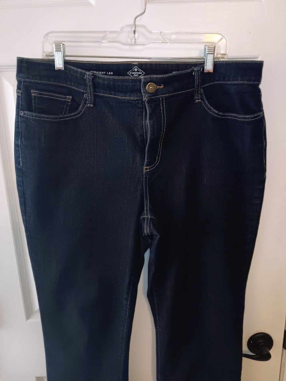 St. John's Bay Women's Secretly Slender Mid-Rise Straight Leg Jeans - Picture 2 of 8